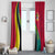 Mozambique Window Curtain with Red Yellow Green Wave Design and National Emblem - Wonder Print Shop