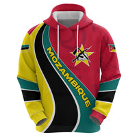 Mozambique Zip Hoodie with Red Yellow Green Wave Design and National Emblem - Wonder Print Shop