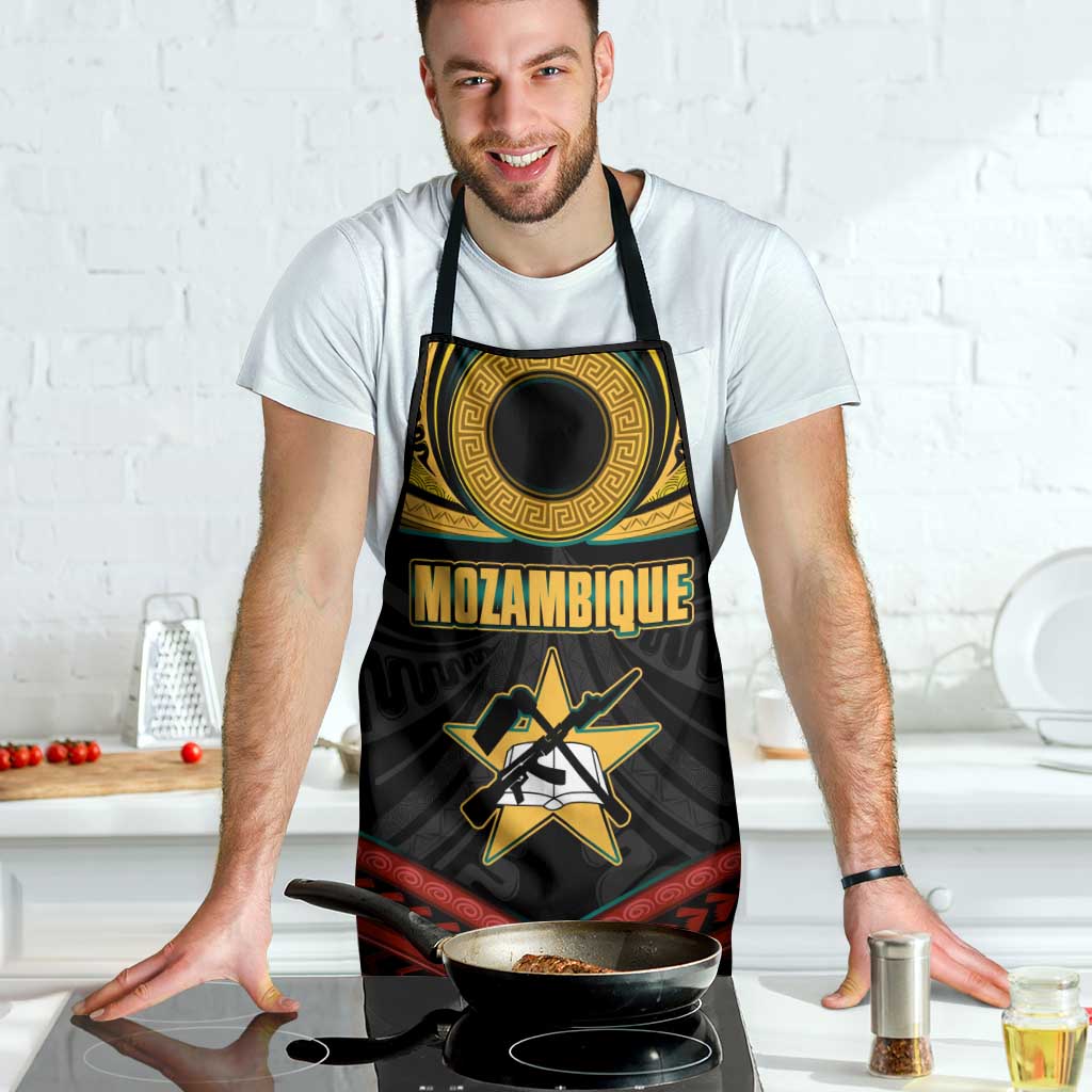 Mozambique Apron with Black Red Tribal Design and National Map Pattern - Wonder Print Shop