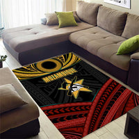 Mozambique Area Rug with Black Red Tribal Design and National Map Pattern - Wonder Print Shop