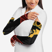 Mozambique Arm Sleeves with Black Red Tribal Design and National Map Pattern - Wonder Print Shop