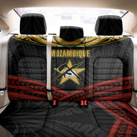 Mozambique Back Car Seat Cover with Black Red Tribal Design and National Map Pattern - Wonder Print Shop