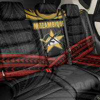 Mozambique Back Car Seat Cover with Black Red Tribal Design and National Map Pattern - Wonder Print Shop