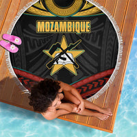 Mozambique Beach Blanket with Black Red Tribal Design and National Map Pattern - Wonder Print Shop