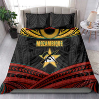 Mozambique Bedding Set with Black Red Tribal Design and National Map Pattern - Wonder Print Shop