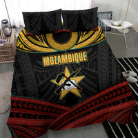 Mozambique Bedding Set with Black Red Tribal Design and National Map Pattern - Wonder Print Shop