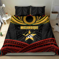 Mozambique Bedding Set with Black Red Tribal Design and National Map Pattern - Wonder Print Shop