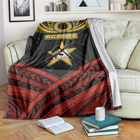 Mozambique Blanket with Black Red Tribal Design and National Map Pattern - Wonder Print Shop