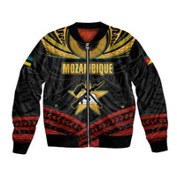 Mozambique Bomber Jacket with Black Red Tribal Design and National Map Pattern - Wonder Print Shop