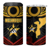 Mozambique 4 in 1 Can Cooler Tumbler with Black Red Tribal Design and National Map Pattern - Wonder Print Shop