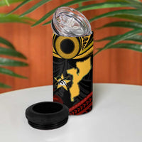 Mozambique 4 in 1 Can Cooler Tumbler with Black Red Tribal Design and National Map Pattern - Wonder Print Shop