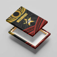 Mozambique Canvas Wall Art with Black Red Tribal Design and National Map Pattern - Wonder Print Shop