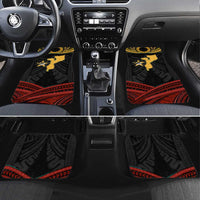 Mozambique Car Mats with Black Red Tribal Design and National Map Pattern - Wonder Print Shop