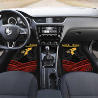 Mozambique Car Mats with Black Red Tribal Design and National Map Pattern - Wonder Print Shop