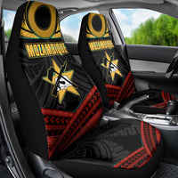 Mozambique Car Seat Cover with Black Red Tribal Design and National Map Pattern - Wonder Print Shop