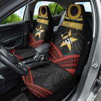 Mozambique Car Seat Cover with Black Red Tribal Design and National Map Pattern - Wonder Print Shop
