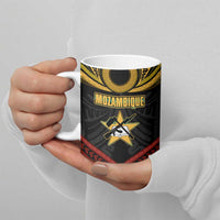 Mozambique Ceramic Mug with Black Red Tribal Design and National Map Pattern - Wonder Print Shop