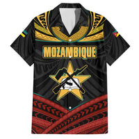 Mozambique Family Matching Long Sleeve Bodycon Dress and Hawaiian Shirt with Black Red Tribal Design and National Map Pattern - Wonder Print Shop