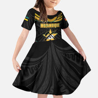 Mozambique Family Matching Off The Shoulder Long Sleeve Dress and Hawaiian Shirt with Black Red Tribal Design and National Map Pattern - Wonder Print Shop
