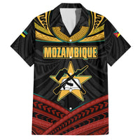 Mozambique Family Matching Off The Shoulder Long Sleeve Dress and Hawaiian Shirt with Black Red Tribal Design and National Map Pattern - Wonder Print Shop
