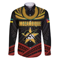 Mozambique Family Matching Puletasi and Hawaiian Shirt with Black Red Tribal Design and National Map Pattern - Wonder Print Shop