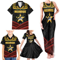 Mozambique Family Matching Tank Maxi Dress and Hawaiian Shirt with Black Red Tribal Design and National Map Pattern - Wonder Print Shop