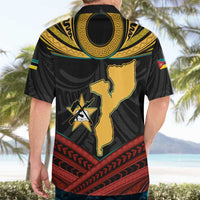 Mozambique Hawaiian Shirt with Black Red Tribal Design and National Map Pattern - Wonder Print Shop