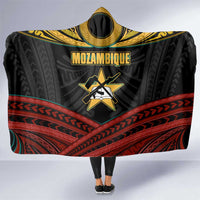 Mozambique Hooded Blanket with Black Red Tribal Design and National Map Pattern - Wonder Print Shop