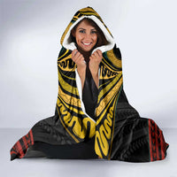 Mozambique Hooded Blanket with Black Red Tribal Design and National Map Pattern - Wonder Print Shop