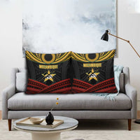 Mozambique Pillow Cover with Black Red Tribal Design and National Map Pattern - Wonder Print Shop