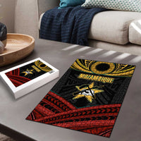 Mozambique Puzzle with Black Red Tribal Design and National Map Pattern - Wonder Print Shop
