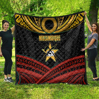 Mozambique Quilt with Black Red Tribal Design and National Map Pattern - Wonder Print Shop