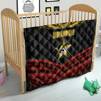 Mozambique Quilt with Black Red Tribal Design and National Map Pattern - Wonder Print Shop