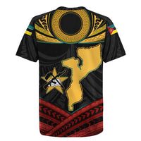 Mozambique Rugby Jersey with Black Red Tribal Design and National Map Pattern - Wonder Print Shop