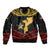 Mozambique Sleeve Zip Bomber Jacket with Black Red Tribal Design and National Map Pattern - Wonder Print Shop