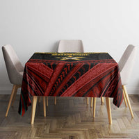 Mozambique Tablecloth with Black Red Tribal Design and National Map Pattern - Wonder Print Shop