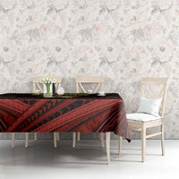 Mozambique Tablecloth with Black Red Tribal Design and National Map Pattern - Wonder Print Shop