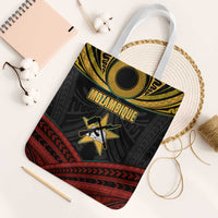 Mozambique Tote Bag with Black Red Tribal Design and National Map Pattern - Wonder Print Shop