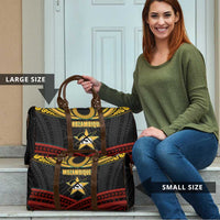 Mozambique Travel Bag with Black Red Tribal Design and National Map Pattern - Wonder Print Shop