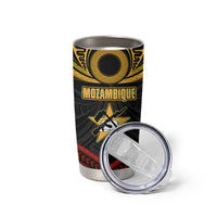 Mozambique Tumbler Cup with Black Red Tribal Design and National Map Pattern - Wonder Print Shop