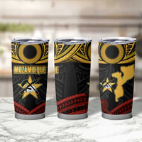 Mozambique Tumbler Cup with Black Red Tribal Design and National Map Pattern - Wonder Print Shop