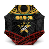 Mozambique Umbrella with Black Red Tribal Design and National Map Pattern - Wonder Print Shop