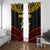 Mozambique Window Curtain with Black Red Tribal Design and National Map Pattern - Wonder Print Shop