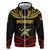 Mozambique Zip Hoodie with Black Red Tribal Design and National Map Pattern - Wonder Print Shop