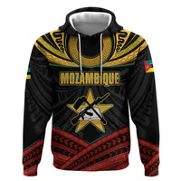 Mozambique Zip Hoodie with Black Red Tribal Design and National Map Pattern - Wonder Print Shop