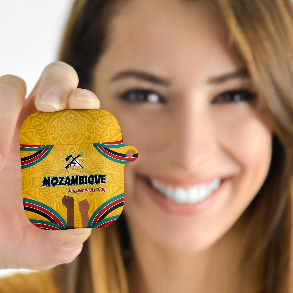 Mozambique AirPods Case with Yellow Red Green Swirl Design and Independence Day - Wonder Print Shop