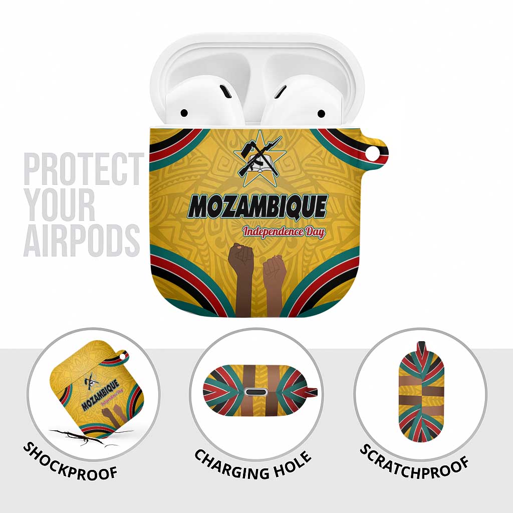 Mozambique AirPods Case with Yellow Red Green Swirl Design and Independence Day - Wonder Print Shop