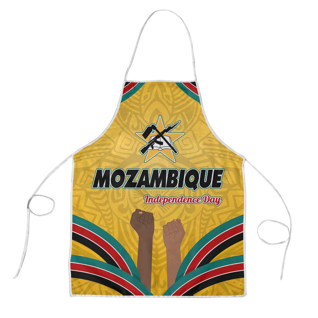 Mozambique Apron with Yellow Red Green Swirl Design and Independence Day - Wonder Print Shop