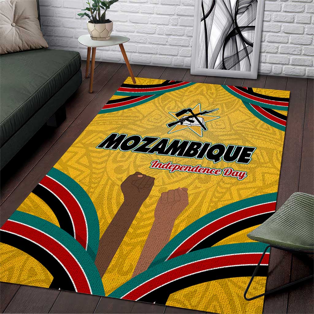 Mozambique Area Rug with Yellow Red Green Swirl Design and Independence Day - Wonder Print Shop