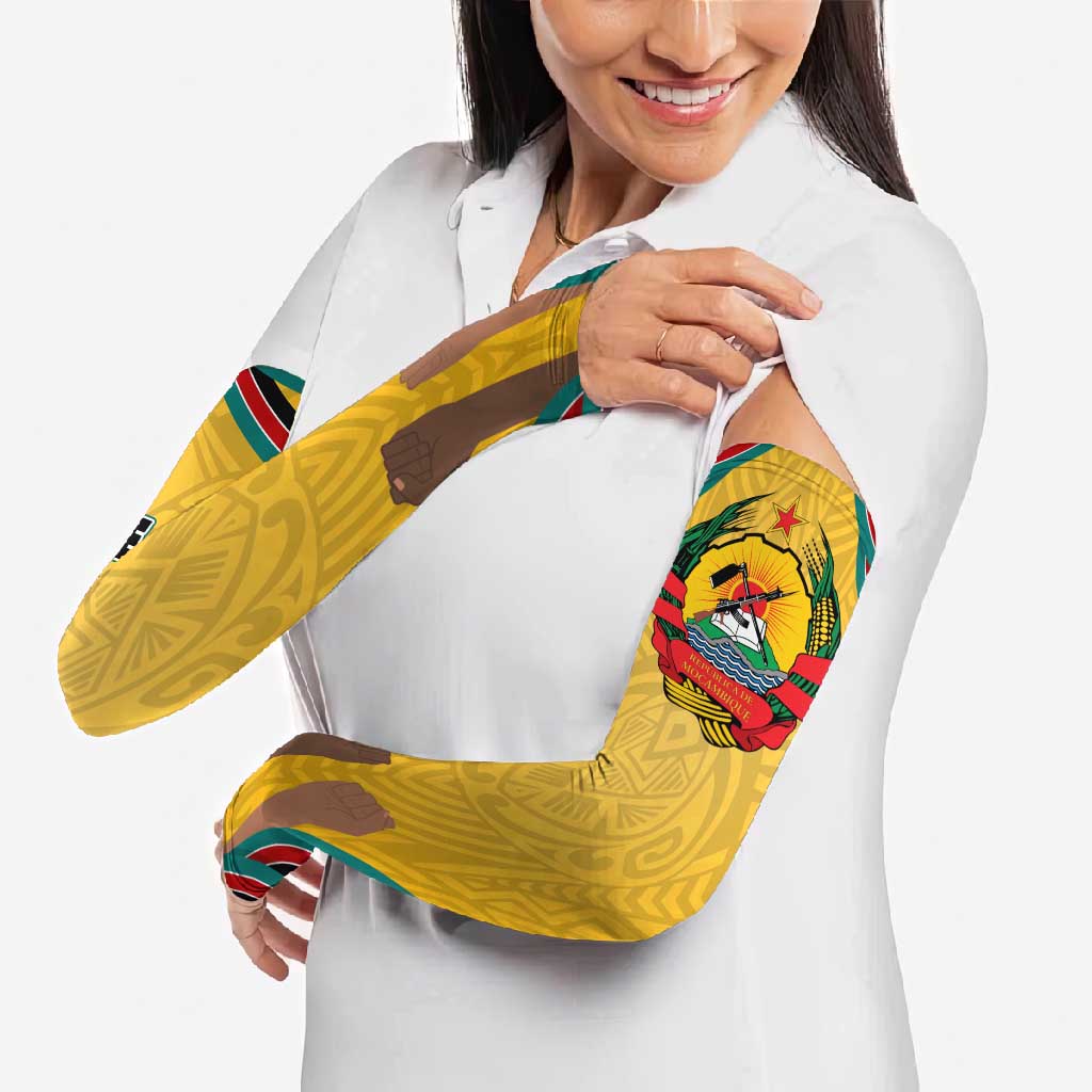 Mozambique Arm Sleeves with Yellow Red Green Swirl Design and Independence Day - Wonder Print Shop